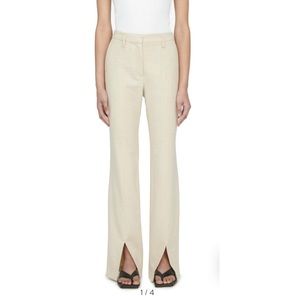 Annie Bing cream wool trousers with split hem - Joelle trouser